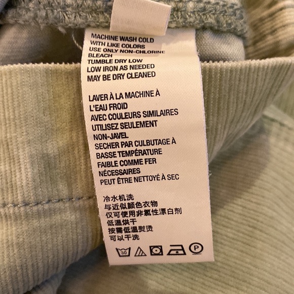 Free People We The Free I Want It All Light Green Corduroy Midi Skirt SZ26 - Picture 9 of 12